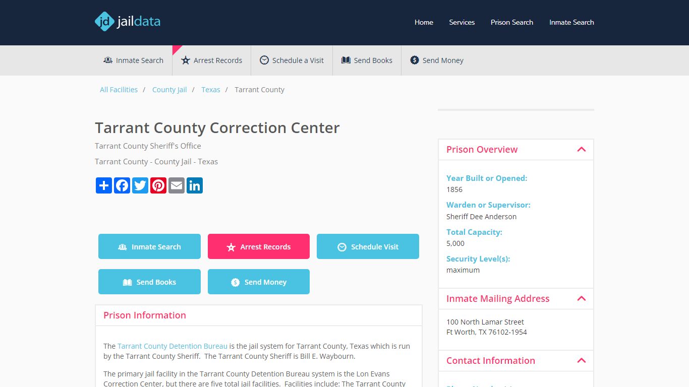 Tarrant County Jail: Inmate Search, Visitation, Send Money & More - Updated